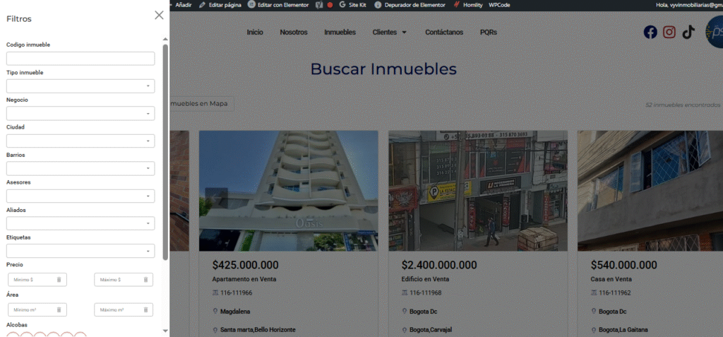Personalización de la Página de Búsqueda de Inmuebles (search.php) 2 rtt Homlity Herramienta para páginas web