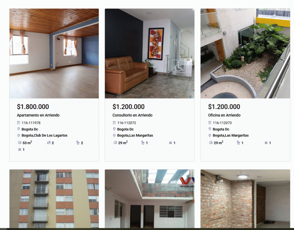 Widget Inmuebles en Arriendo 1 12 Homlity Herramienta para Inmobiliarias