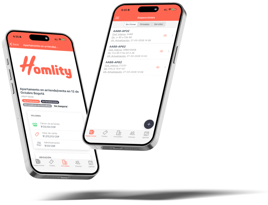 mockup 1 app segunda seccion Homlity Herramienta para Inmobiliarias