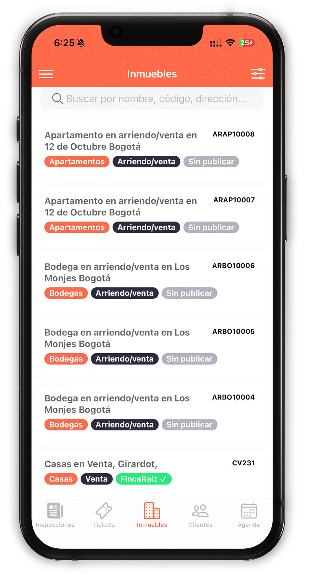 aplicación inmobiliaria para la gestión de clientes