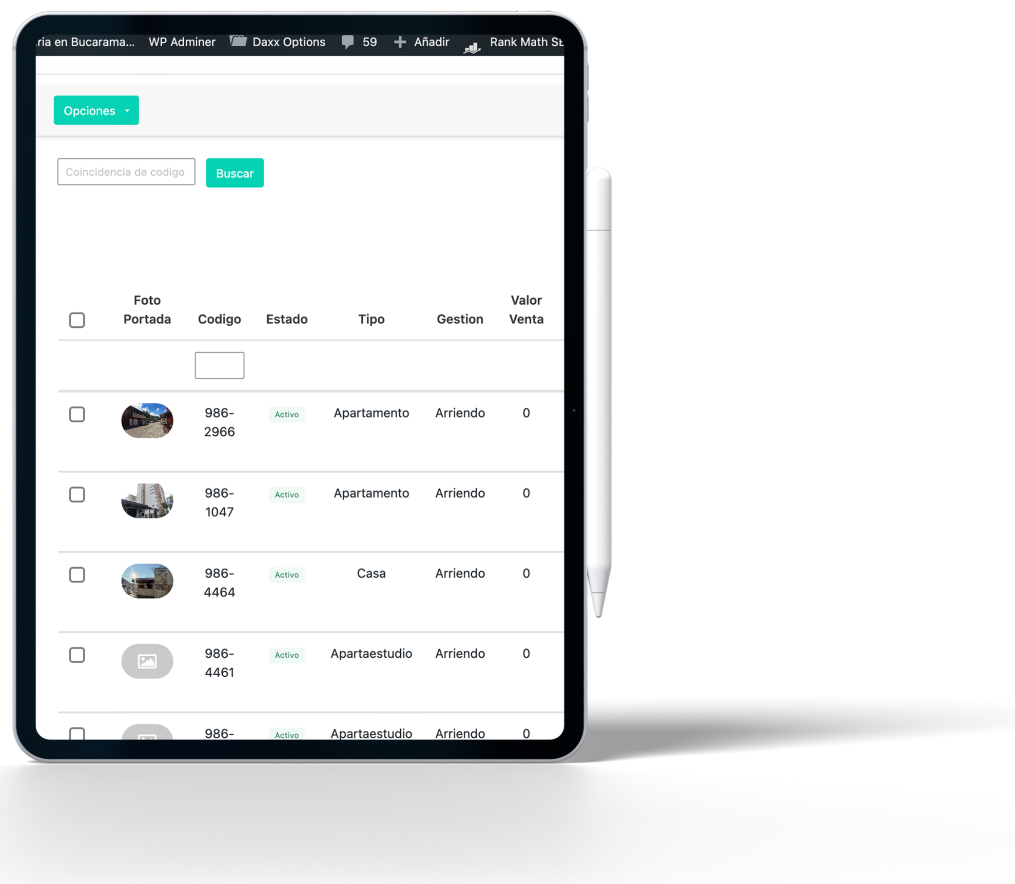 Sistema inmobiliario para el manejo documental de inmuebles