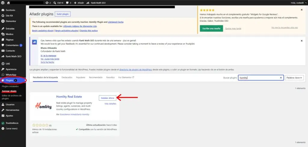 descargar el plugin de homlity