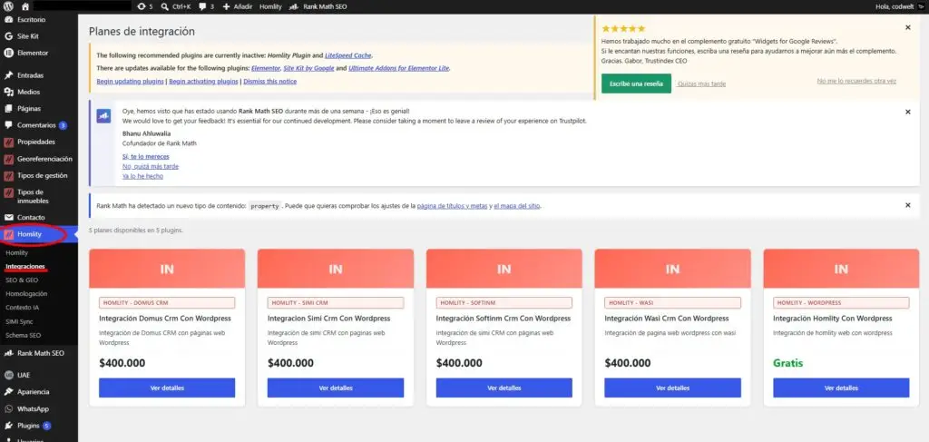 descargar el plugin de homlity
