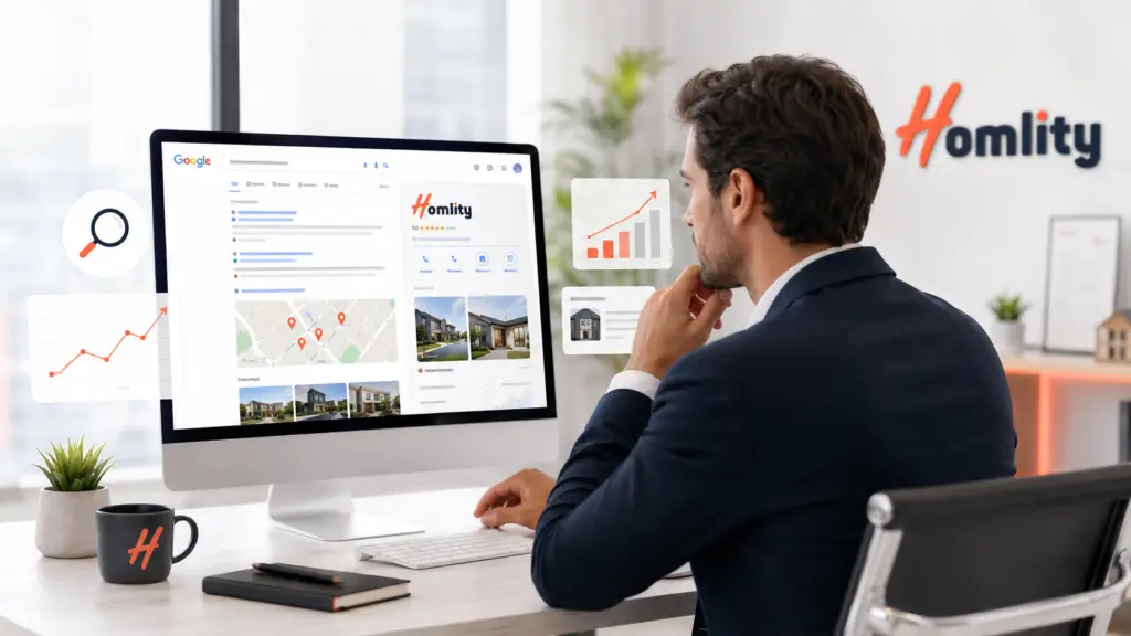 Directorio inmobiliario de Homlity 7 razones poderosas para estar en el 2 Posicionamiento inmobiliario en Google para captar más propietarios e interesados.
Ubicación recomendada: Después de la razón 2.