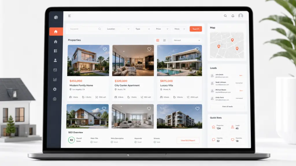 7 plugins inmobiliarios poderosos para WordPress que debes conocer 3 Homlity Real Estate plugin inmobiliario para WordPress optimizado para SEO y CRM.