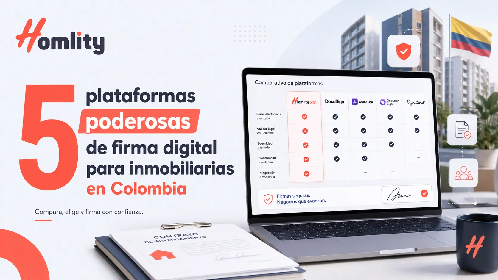 5 plataformas poderosas de firma digital para inmobiliarias en Colombia