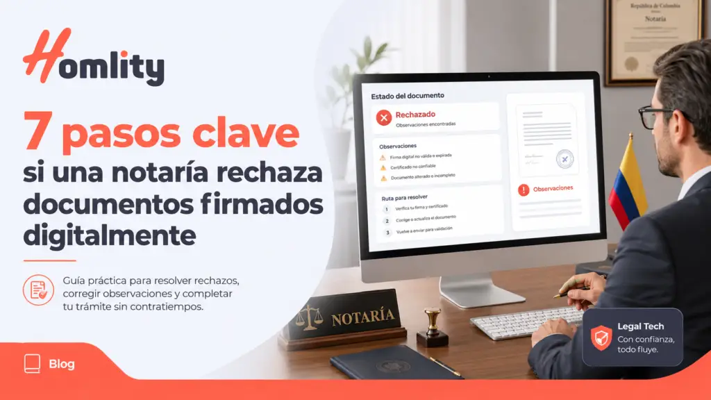 7 pasos clave si una notaría rechaza documentos firmados digitalmente