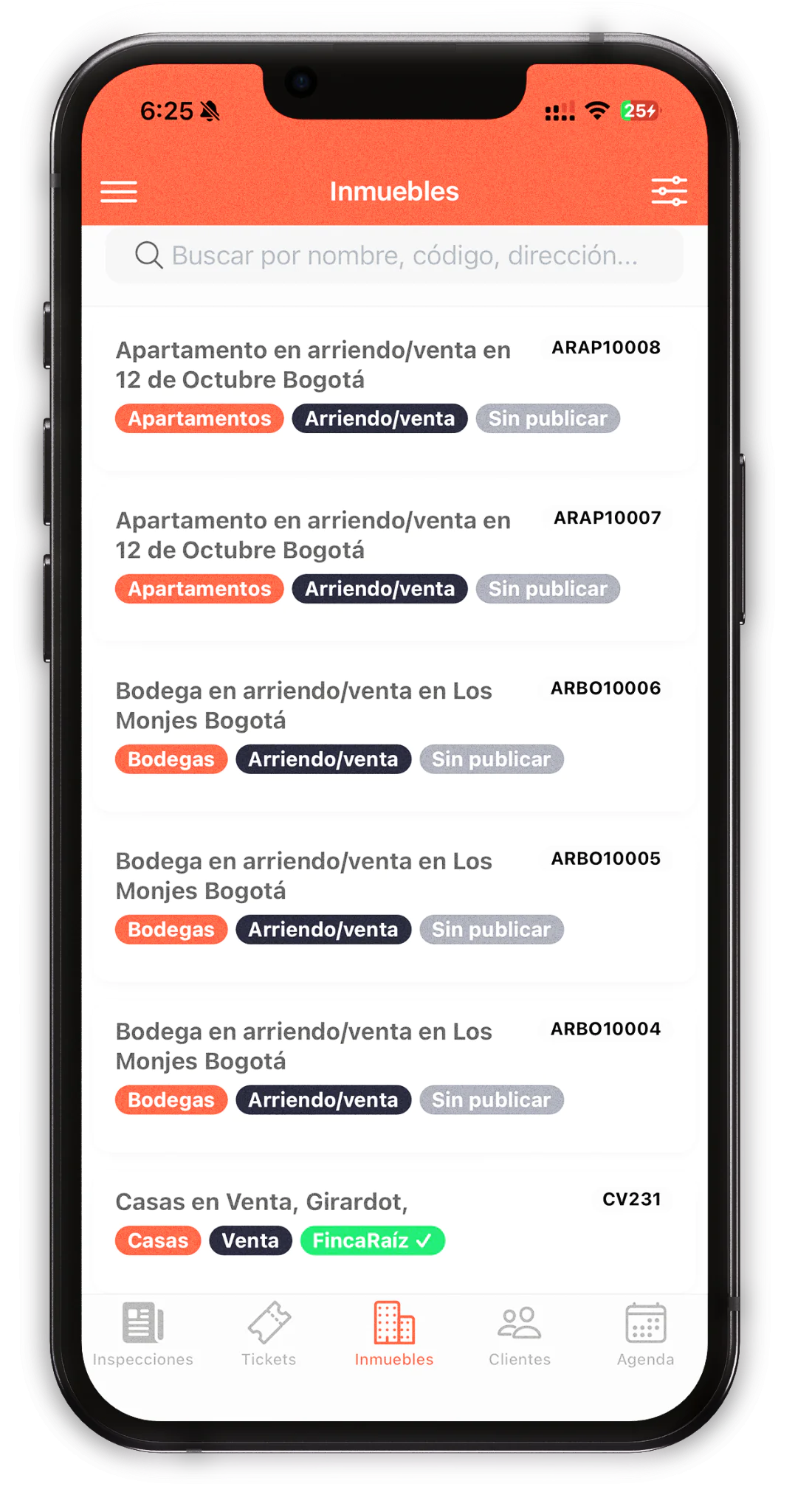 aplicación inmobiliaria para la gestión de clientes